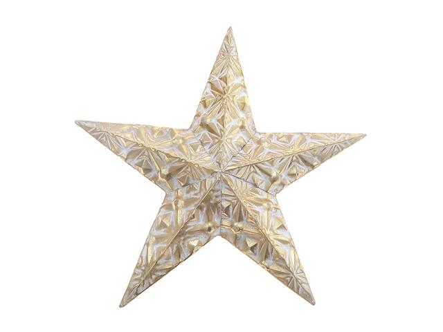 GOLD METAL EMBOSSED STAR DECOR (11.8")